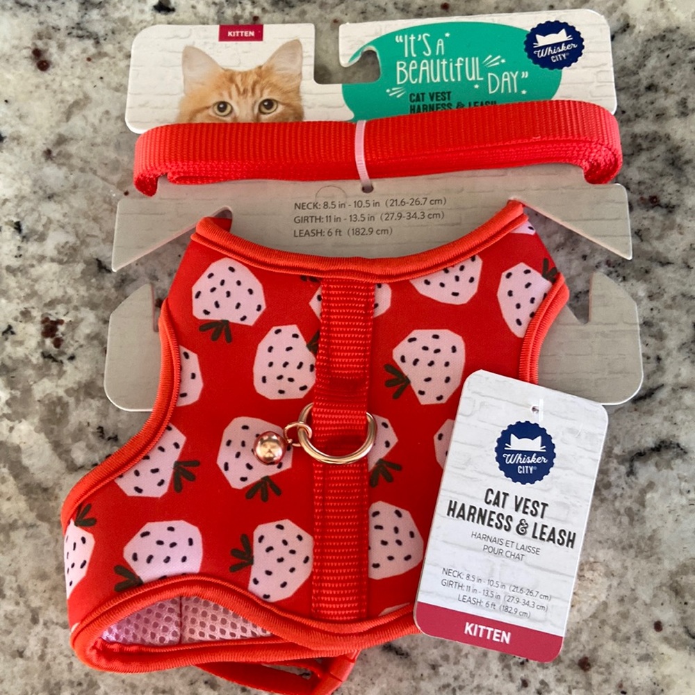Whisker city cat vest harness and leash kitten